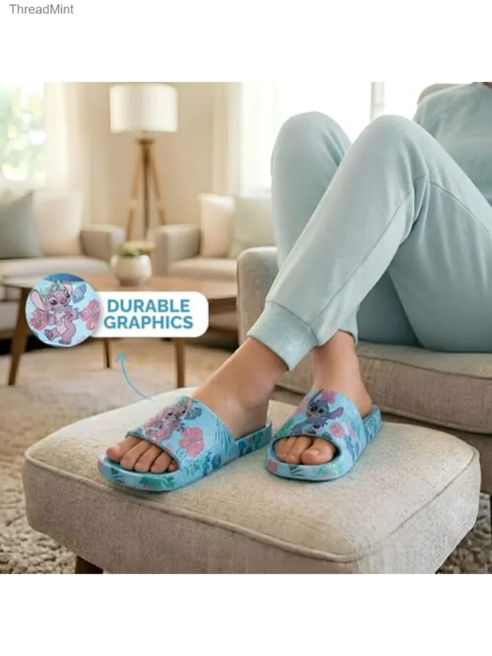 Kids Lilo & Stitch Slide Sandals - Girl Stitch Slip-On Slides